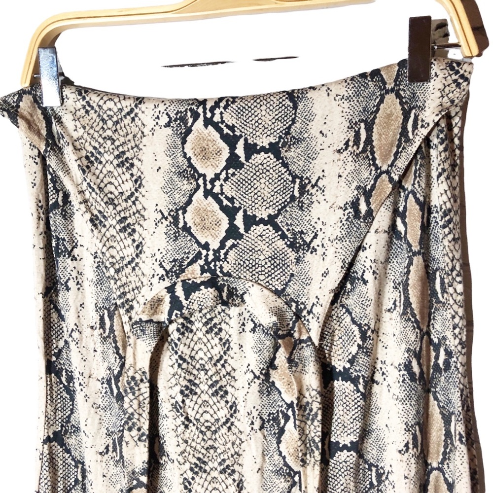 Shape Taupe Snake Print Halterneck Midi Dress - Picture 5 of 9
